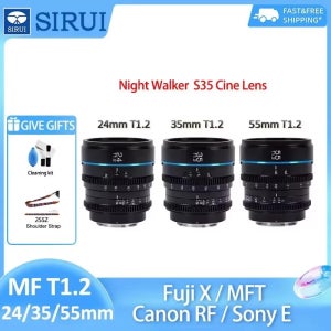 SIRUI 나이트워커 24mm 35mm 55mm T1.2 APS-C S35 시네 렌즈 (소니 E FX3, 캐논 R R8 R6, 루믹스 L, 올림푸스, 파나소닉 MFT M4/3 마운