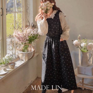 [베스트특가 8천원할인]MADE LIN크랜드꽃 유연한 허리밴딩 엣지핏 원피스[size:F(55~66)]