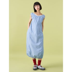 [에잇세컨즈] 볼륨 롱원피스  스카이 블루 355571LY6Q