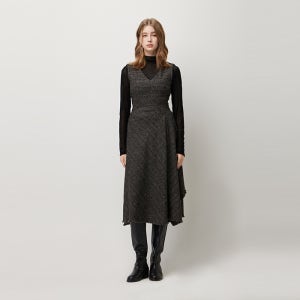 [시슬리] 지니 체크 레이어드 원피스_SAOP34561BK