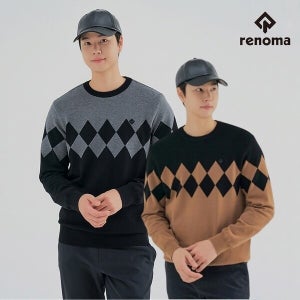레노마골프 레노마 골프 남성 겨울 패턴 라운드넥 니트 RM 4201