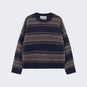 타이니코튼 스트라이프 라운드넥 니트 Jersey luca a rayas AW24-719107 NAVY_P018AW24719107