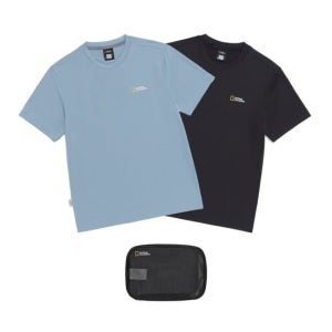 내셔널지오그래픽 N265UPA910 유니 메이스 기능성 2PACK 반팔 티셔츠 STEEL BLUE 2