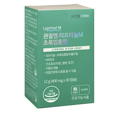 뉴트리코어 <b>관절엔 리프리놀M</b> 초록입홍합  30정  4개