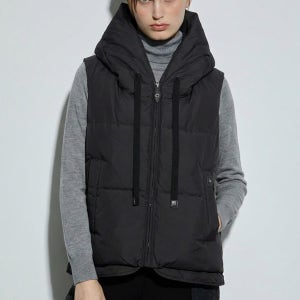 글로시 후드 집업 덕다운 베스트-B1F41OVT010