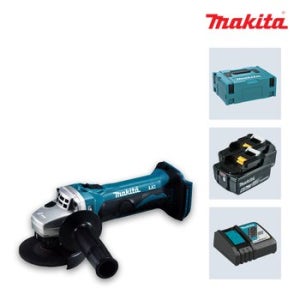 마끼다 DGA402RGJ 18V 6.0Ah 배터리 2팩+충전기 앵글그라인더 100mm(4인치) 절단기