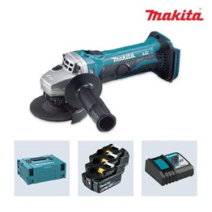 마끼다 DGA402RGE 18V 6.0Ah 배터리 3팩 충전그라인더 앵글 컷팅 100mm(4인치)+케이스포함