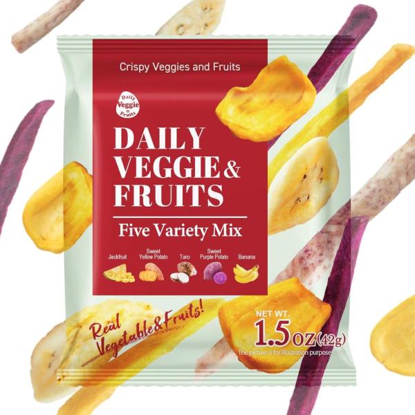 일일 견과류 및 <b>과일</b>DNF - 야채 <b>과일</b> / 건조 칩 42g 11개 개별 팩 <b>혼합물</b> 5개JackFruit 고구마 타로 바나나