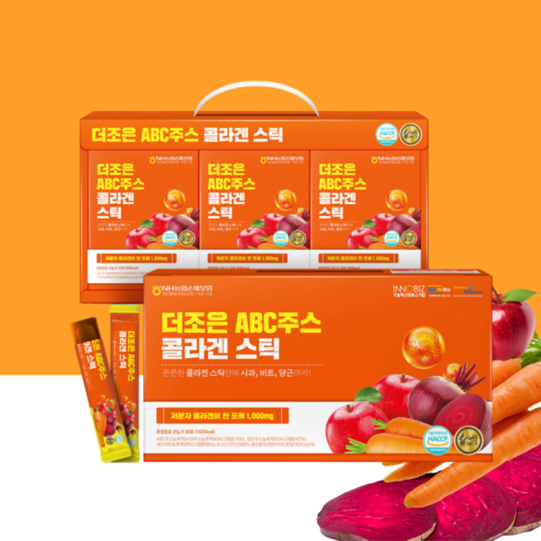 더존건강 <b>ABC주스 콜라겐 스틱</b> 젤리형 농축액 20g x 30포 1개월분