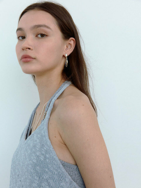 [소프트서울] SUMMER KNITTED HALTER-NECK TOP [LIGHT GRAY]