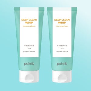 포인트앤 딥 클린 휩 클렌징폼 / 약알칼리성 수부지 모공 세안제 200ml, 2개 <589585>