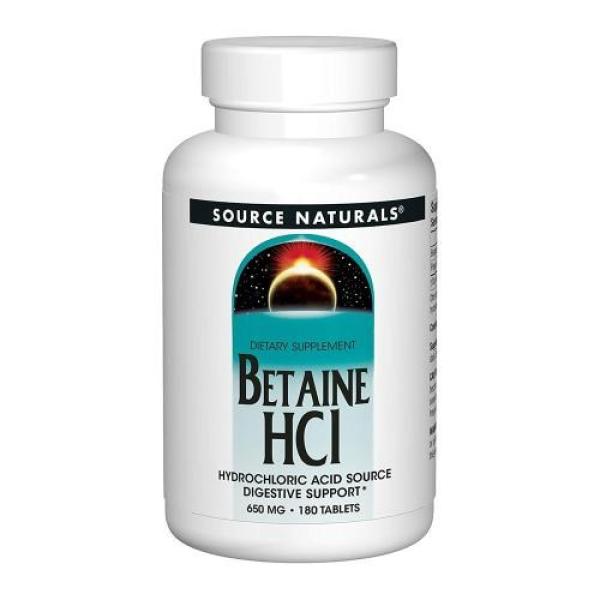 소스 내추럴스 <b>베타인 HCL 650mg</b> 펩신 180정