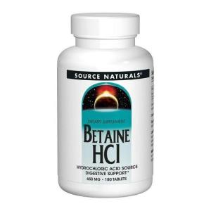 소스 내추럴스 <b>베타인 HCL 650mg</b> 펩신 180정