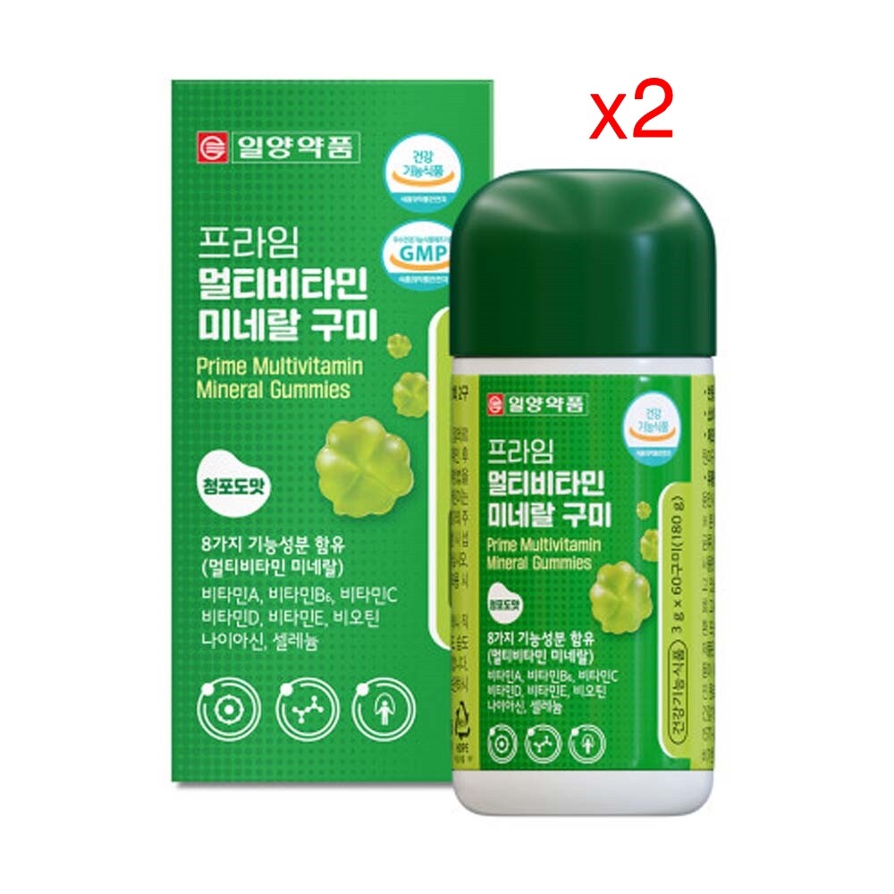 일양약품 일양 프라임 <b>멀티</b>비타민 <b>미네랄</b> 구미 종합비타민 젤리 꾸미 어린이 성인