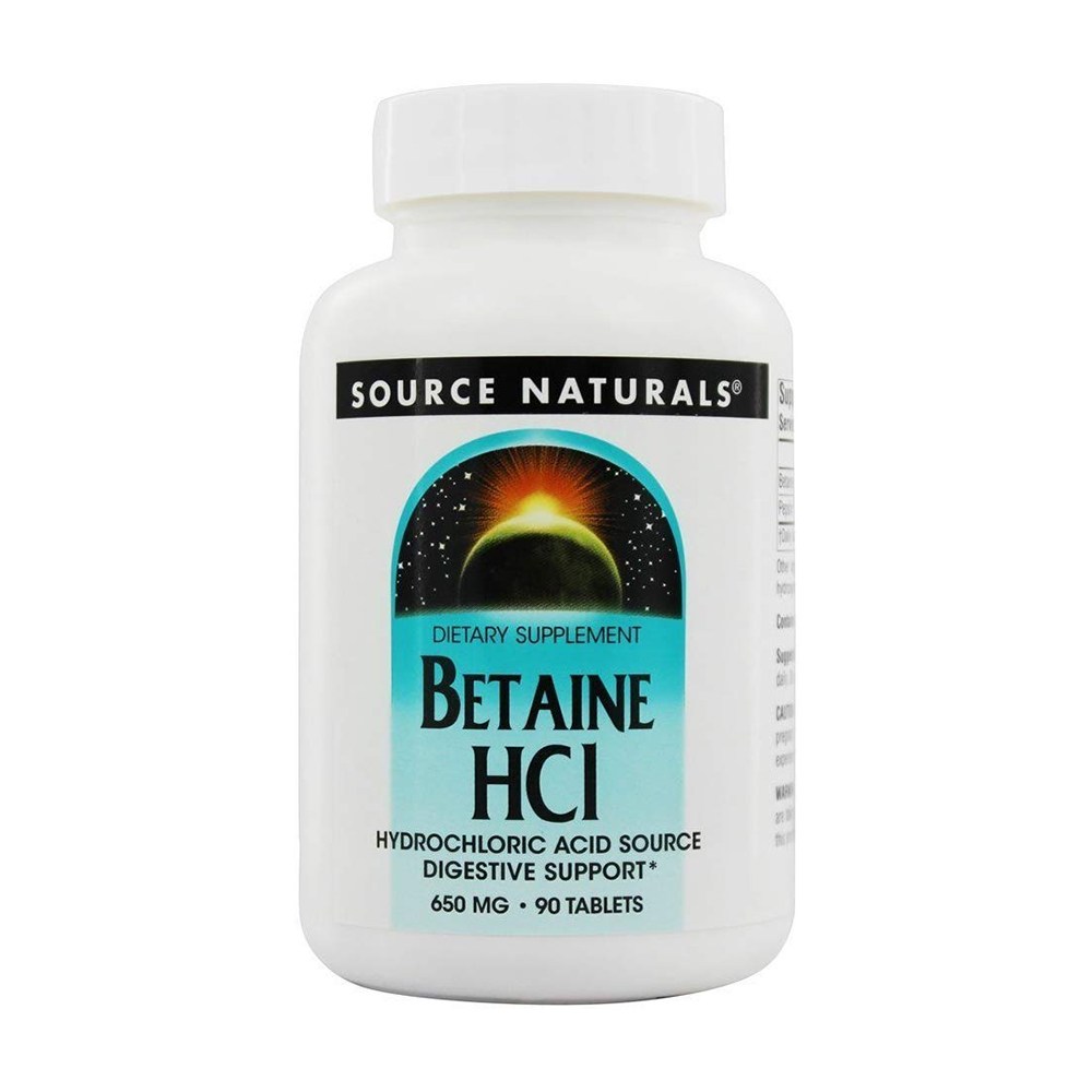 소스 내추럴스 <b>베타인 HCL 650mg</b> 펩신 90정