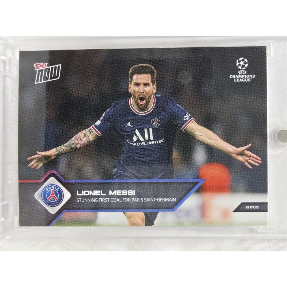 2021 TOPPS NOW Lionel Messi 탑스 나우 #28 리오넬 메시 PSG 첫골 기념 챔피언스리그 챔스 축구 카드  1개