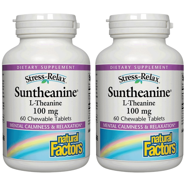 네추럴팩터스 엘 <b>테아닌</b> 선<b>테아닌 100MG</b> 츄어블 60정 2개