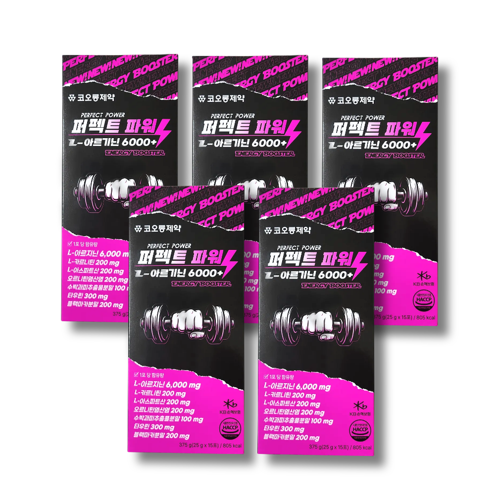 코오롱 <b>퍼펙트 파워</b> L-아르기닌 <b>6000</b>+ 오르니틴 시트룰린 레몬맛 액상스틱  5개  15회분