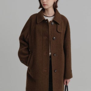 [룩캐스트] [NEW 컬러] 헤일리 울 부클 하프 코트_브라운 / HAILY WOOL BOUCLE HALF COAT_BROWN_LK2EWTOC005-BR