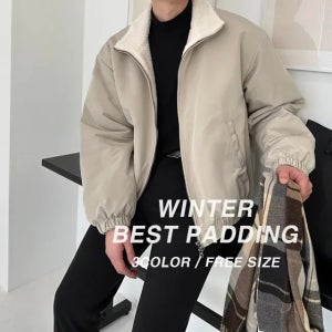 남자 3컬러 겨울 오버핏 양털 덤블 숏 투웨이 패딩 항공 점퍼 아우터