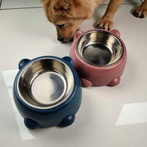 강아지 고양이 식사용 스텐 밥그릇 애완동물 식기 1구 반려동물 사료 그릇 식기