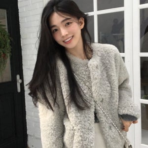 [듀엘] [여울PICK] 라운드넥 에코퍼 자켓 GR_D254PSG251