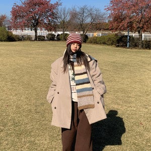 남녀공용 울 더블 하프 코트