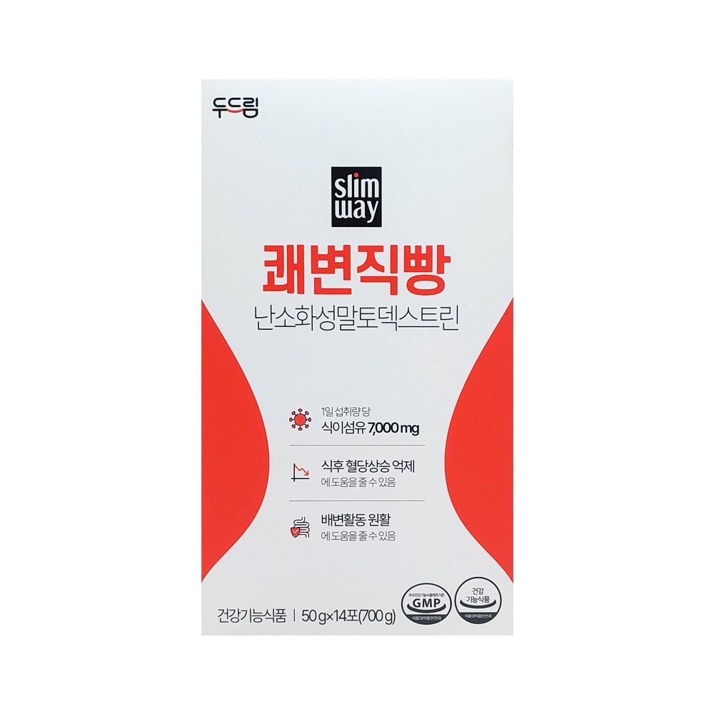 [두드림] 슬림웨이 쾌변직빵 배변활동도움 식이섬유 혈당상승<b>억제</b>  50g  14개