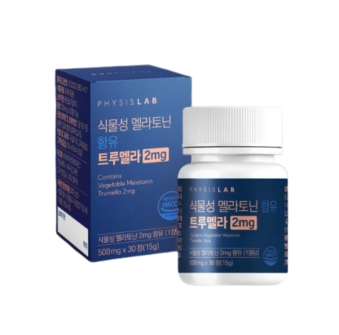네이처코퍼레이션 피지스랩 식물성 <b>멜라토닌</b> 함유 트루멜라 2mg 500mg x 30정, 1개
