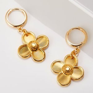 [도로시] 24k 순금 럭셔리 럭키 클로버 귀걸이 7.5g+18k원터치