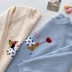 [ 한정수량 특가 ][55~88] 러블리하고 포근한 햇살컬러~ 뽀글 댕댕이 라운드넥 니트