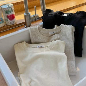 [기획세일50%]슬랩 피치 기모 라운드넥 긴팔티셔츠