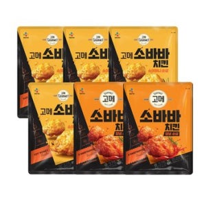 CJ제일제당 고메 소바바 순살치킨 6봉 (허니 4봉+양념2봉)
