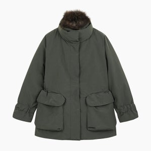 [베네통]2025 WINTER 폭스 퍼 구스다운 점퍼 BAPD60561DK