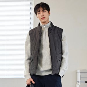[커스텀어스] 밴드넥 패딩 집업 베스트 CTS23WWPVA46 GRY CTS23WWPVA46 GRY