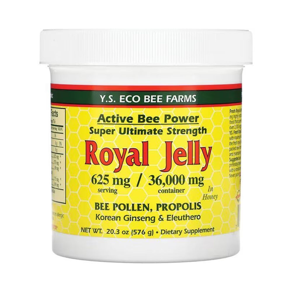 <b>Y.S 에코비팜</b> 액티브비 파워 로얄젤리 인 허니 625mg 576 g  <b>YS</b> Eco Bee Farms 면역력 프로폴리스 프레시  576g  1개