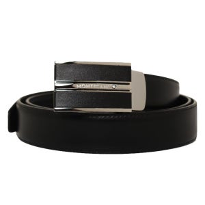몽블랑 스틸 플레이트 버클 30mm 소프트 레더 남성 벨트 블랙 118421 정장벨트 120819579