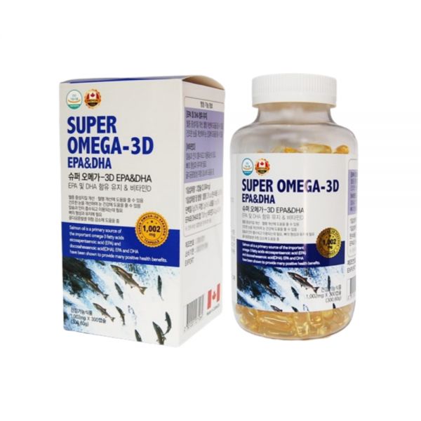 연어오일 99.9% 슈퍼 <b>오메가 3</b>D EPADHA 대용량 300캡슐