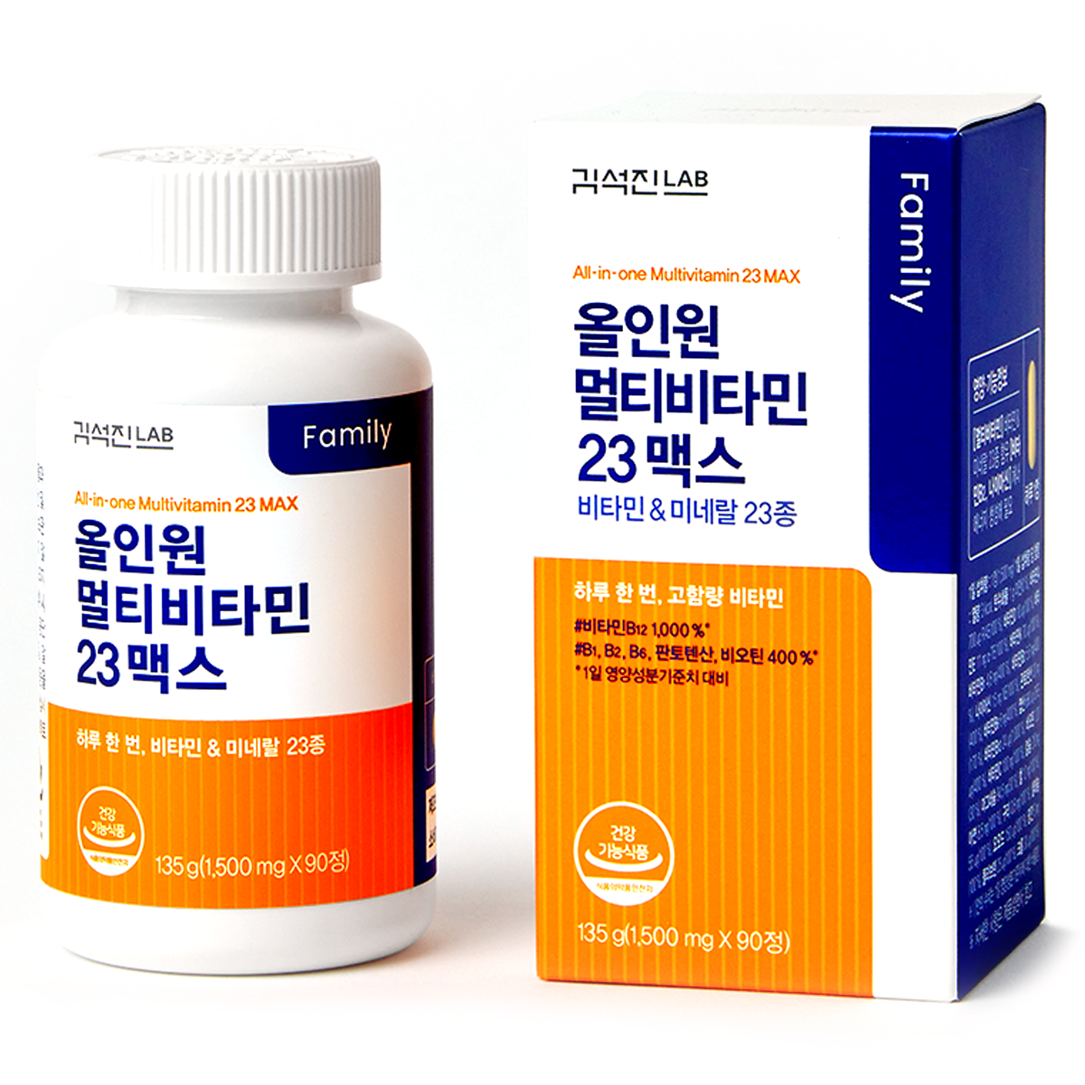 <b>김석진랩</b> 올인원 멀티비타민 23맥스 135g  90정  1개