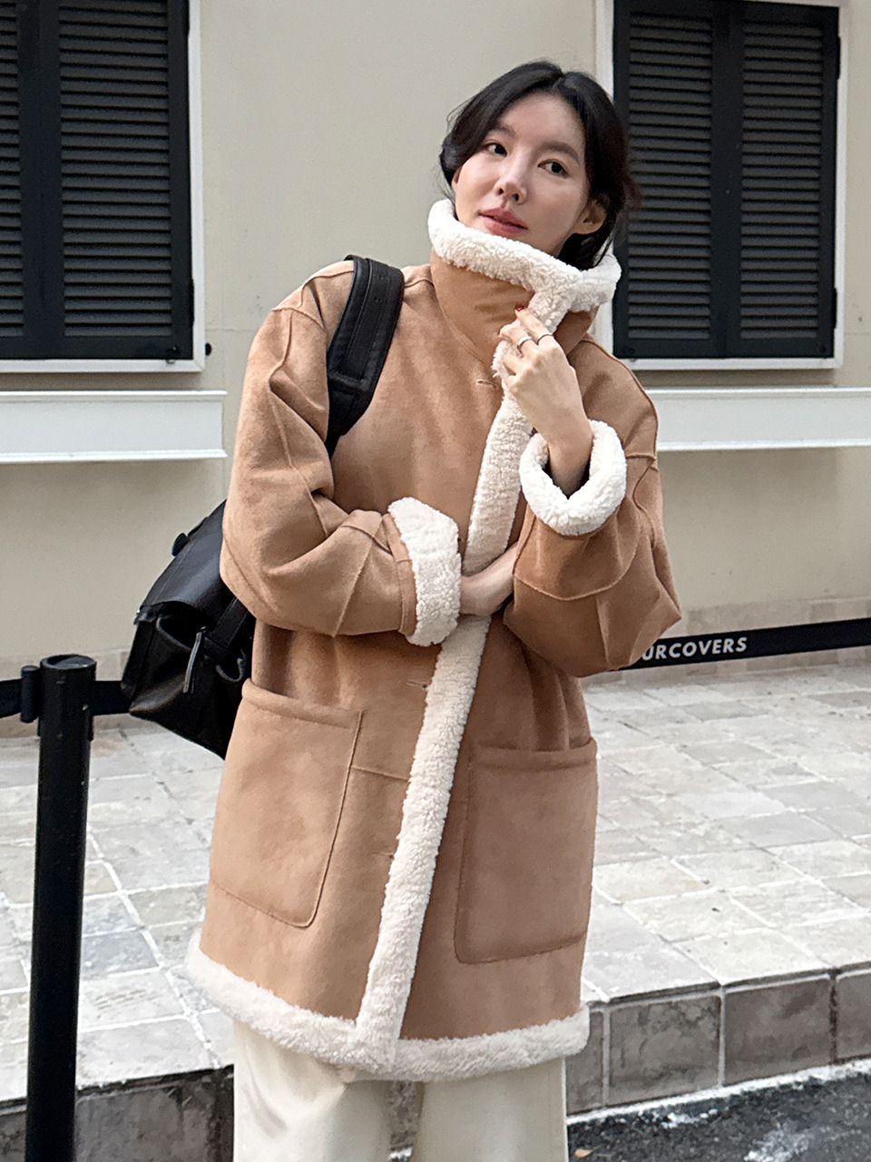 [르세지엠] Classic Reversible Mustang Coat - Beige