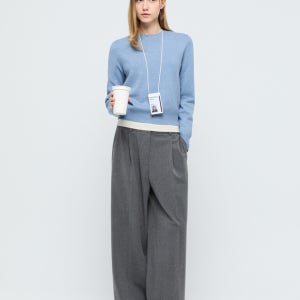 백 밴딩 원턱 와이드 팬츠_TWWSLP80030