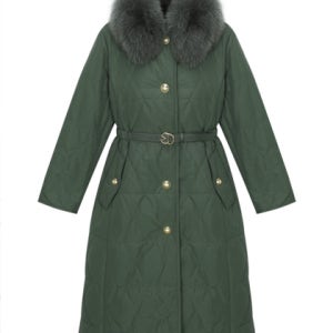 발렌시아 퍼 탈부착 벨트 구스 롱패딩 24AGE17