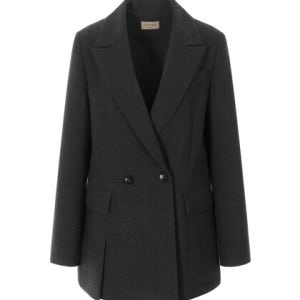 발렌시아 SET 더블버튼 테일러드 카라 롱자켓 24AMJ01