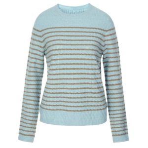 발렌시아 슬림핏 스트라이프 꽈배기 니트 24AMK19