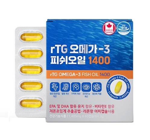 알티지 오메가3 <b>피쉬오일</b> 1400 1405mg x 60<b>캡슐</b>, 3개