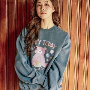 [와일드락] 해피 베어 피그먼트 오버핏 맨투맨_5 COL_WRDFW25TL16