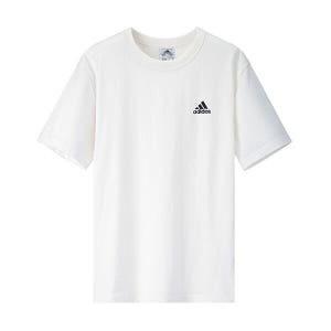 아디다스  남성 에센셜 싱글 저지 엠브로이더드 스몰로고 운동 헬스용 반팔티 화이트 IC9286