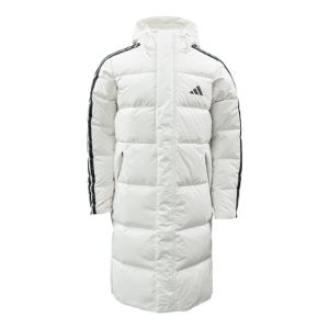 아디다스 3-스트라이프 레귤러 핏 롱 다운 코트 JZ8732 (화이트)