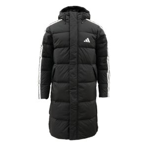 아디다스 3-스트라이프 레귤러 핏 롱 다운 코트 JZ8731 (블랙)