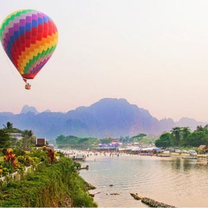 라오스 방비엥 벌룬 열기구 현지 이색 투어